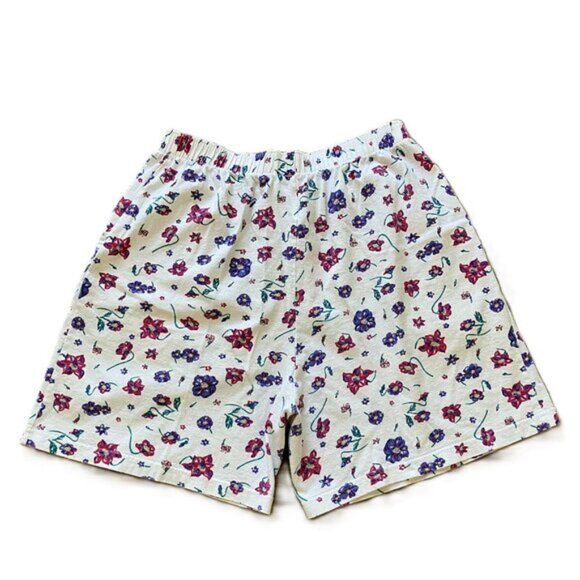 Northern Reflections Pull-On Shorts with Pockets White Floral Print Vintage 90s - Picture 7 of 9